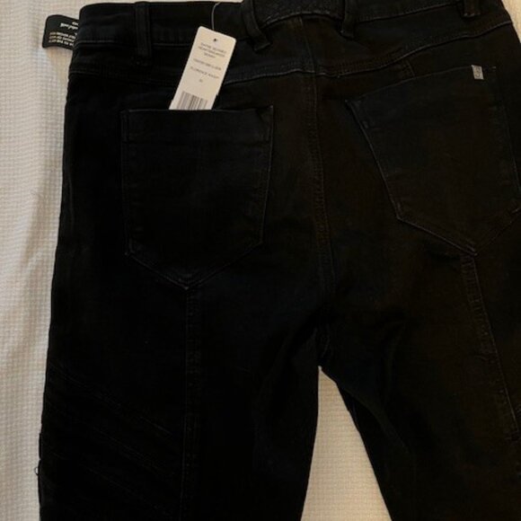 Bebe Heartbreaker Dayne Seamed Skinny Jeans Florence Wash/Black NWT - Picture 6 of 6